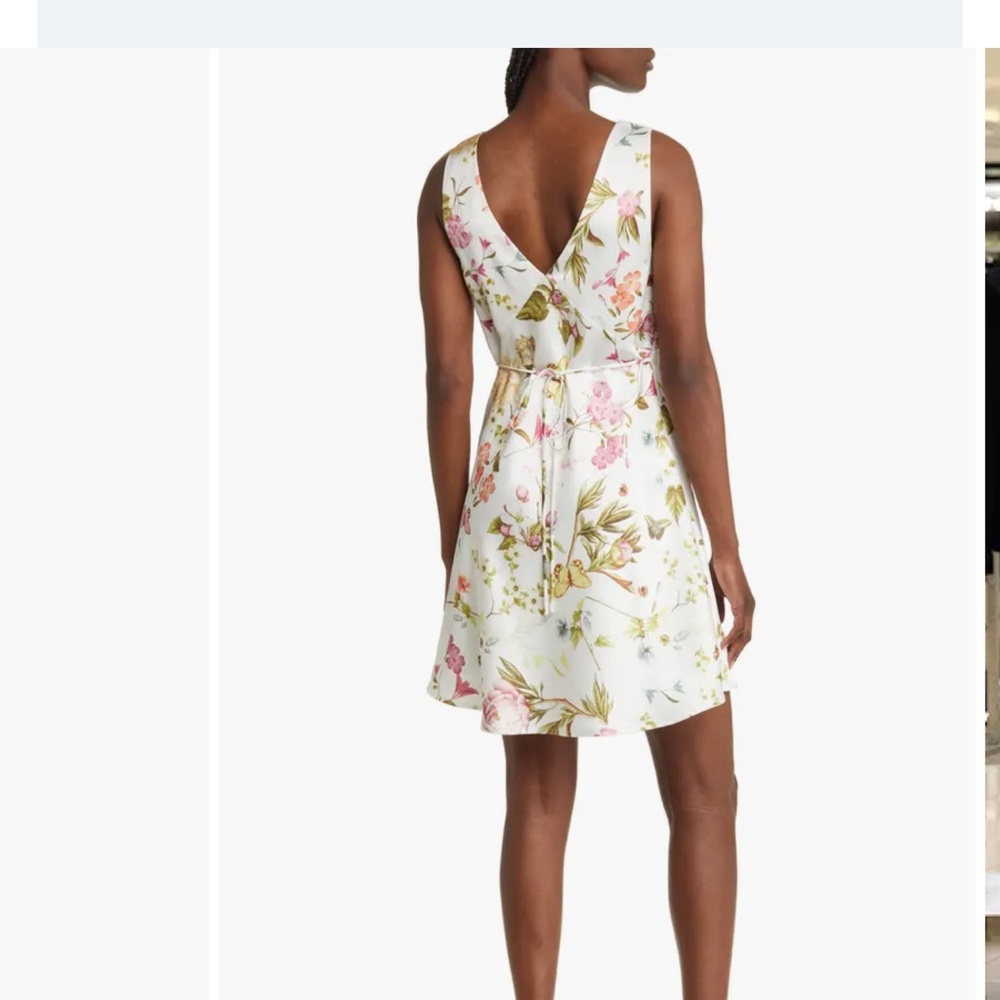 Floret studios Floral Empire Waist Satin minidress